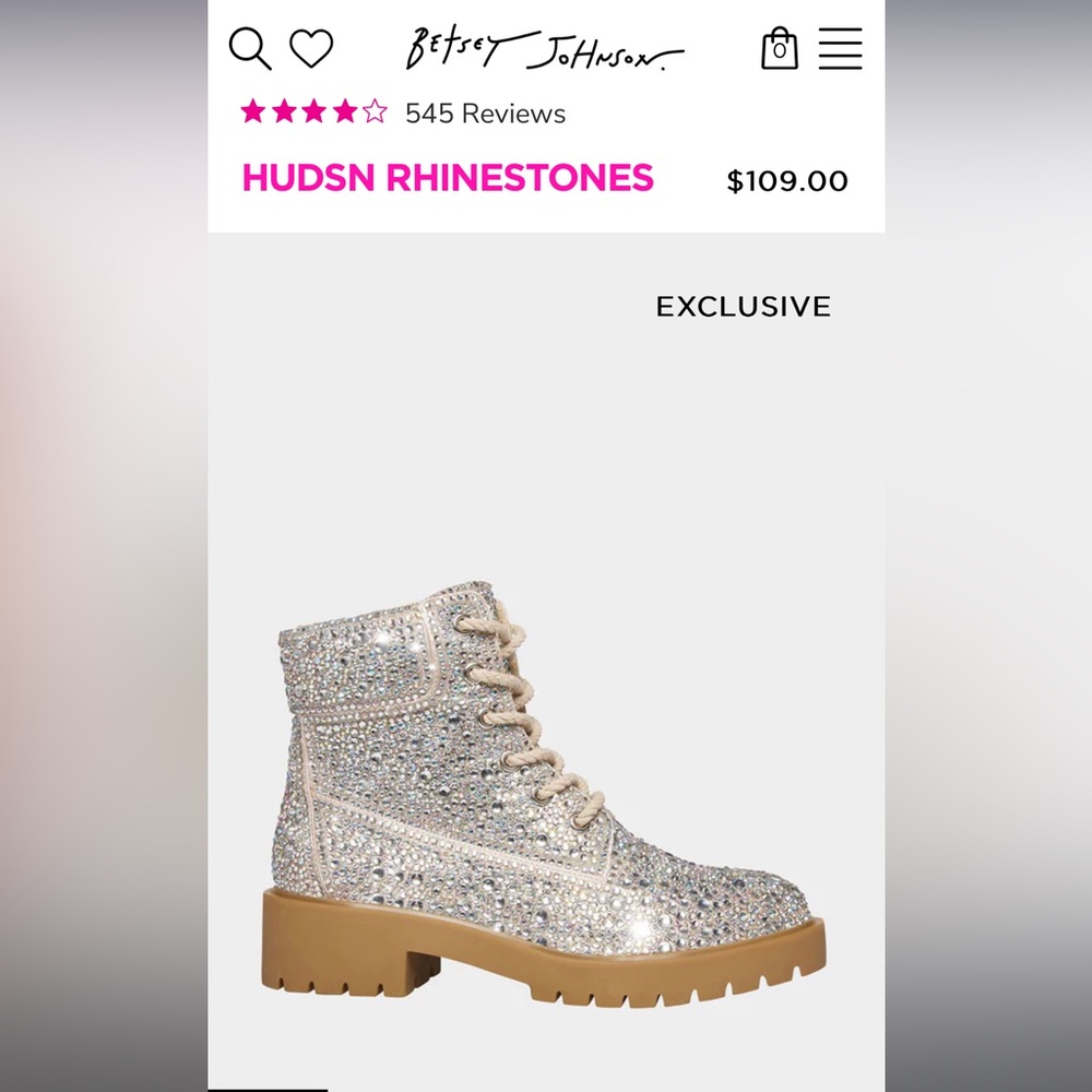Betsey Johnson Hudsn rhinestone booties